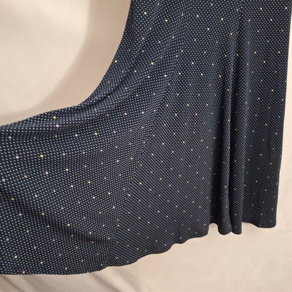 Ann Taylor Womens Sleeveless Dress Navy Polka Dot Classic A Line Retro Size 10 - Picture 5 of 12
